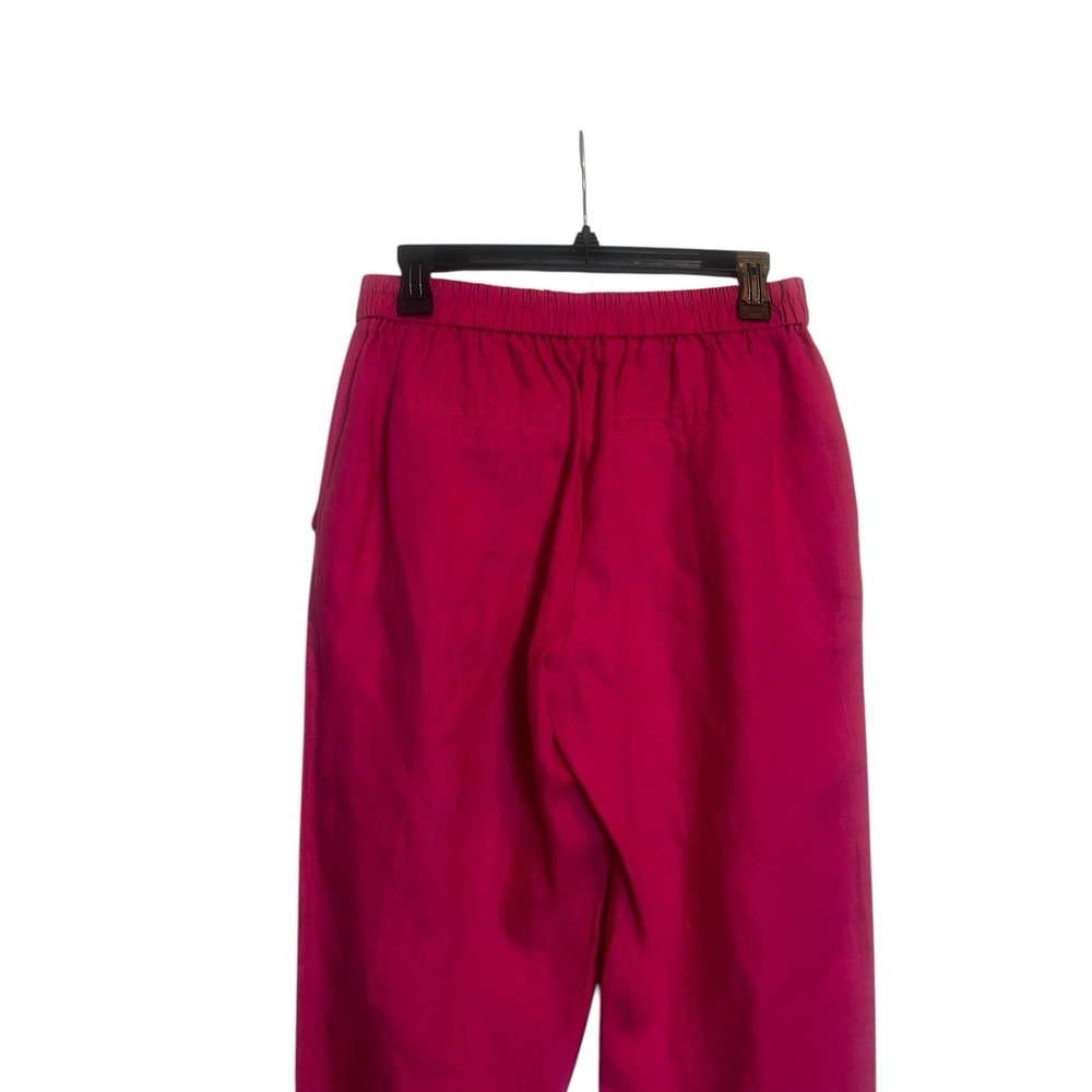 United Colors of Benetton Linen Pants M Pink Pull On Tapered - Picture 5 of 8